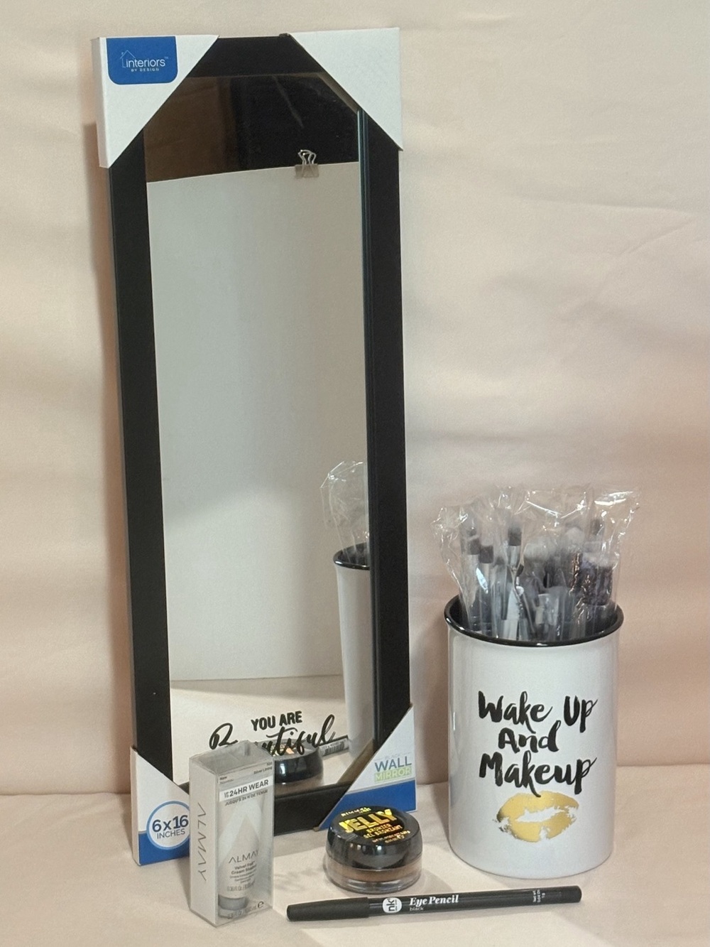 Wake up / Make Up Beauty Brush & Mirror Makeup Bundle